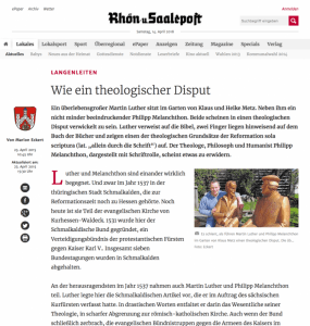 Read more about the article Landesgartenschau Thüringen – Pressebericht zu Martin Luther und Philipp Melanchthon