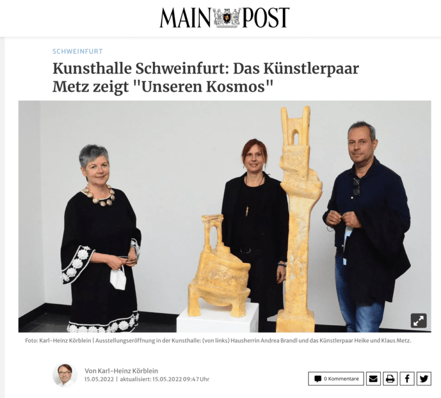 You are currently viewing Kunsthalle Schweinfurt: Das Künstlerpaar Metz zeigt „Unseren Kosmos“