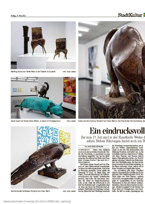 Klaus Metz_Bildhauer_Stadtkultur Schweinfurt_Ausstellung in der Kunsthalle Schweinfurt