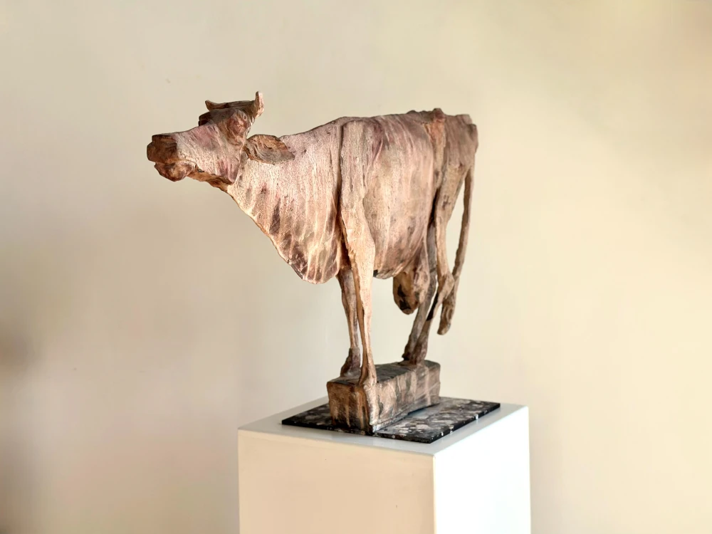 Holzskulptur Kuh Klaus Metz Bildhauer