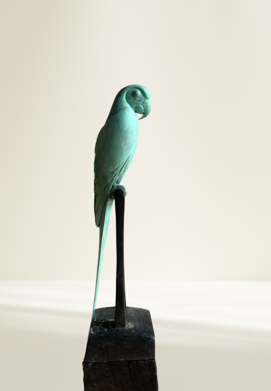 Papagei-Skulptur-Bronzeplastik